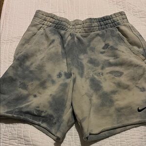 Nike Gray and Cream Tie-Dye Shorts